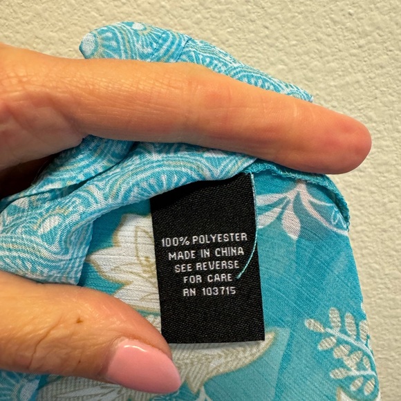 Zac & Rachel Aqua Blue Blouse Top Semi Sheer Size S Small - Picture 5 of 8